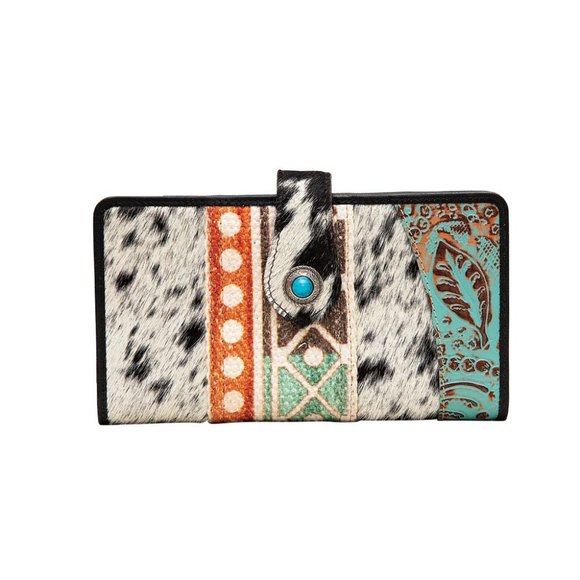 Myra Bag Handbags - Myra Bag Handmade Chrome Wallet Leather & Hairon Canvas & Cowhide Leather